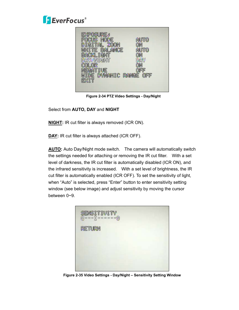 EverFocus PTZ SPEED DOME EPN3600 User Manual | Page 54 / 88