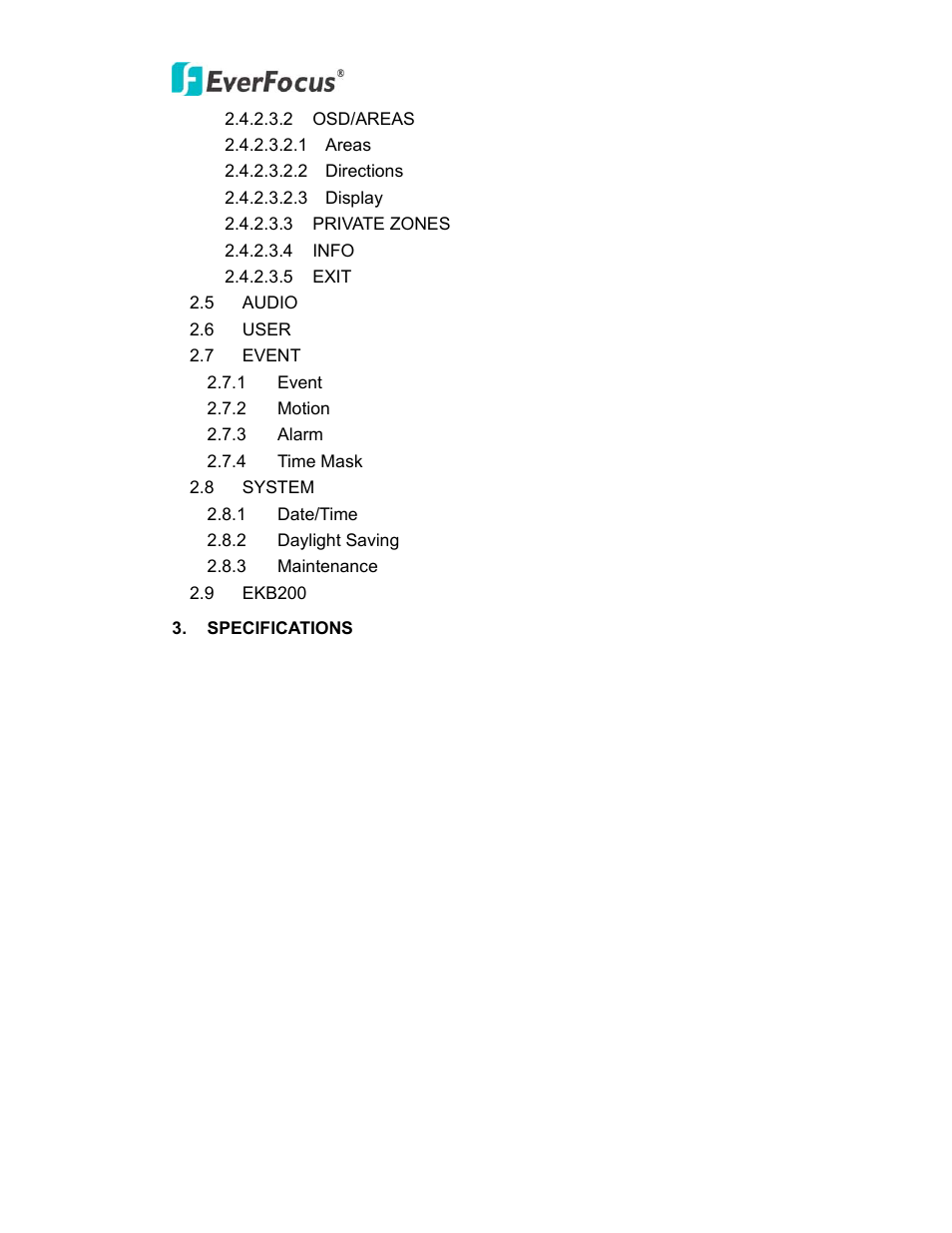 EverFocus PTZ SPEED DOME EPN3600 User Manual | Page 6 / 88