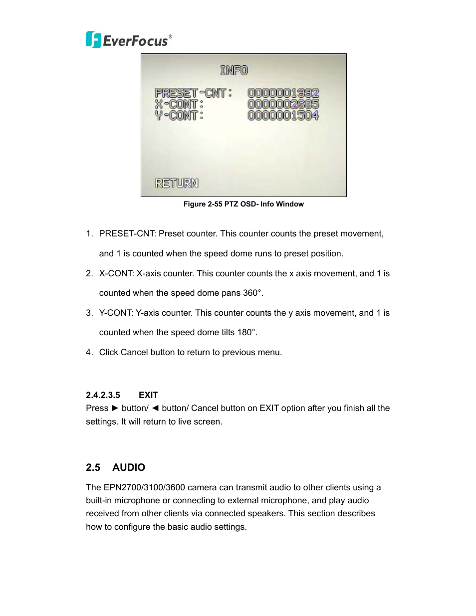 EverFocus PTZ SPEED DOME EPN3600 User Manual | Page 66 / 88