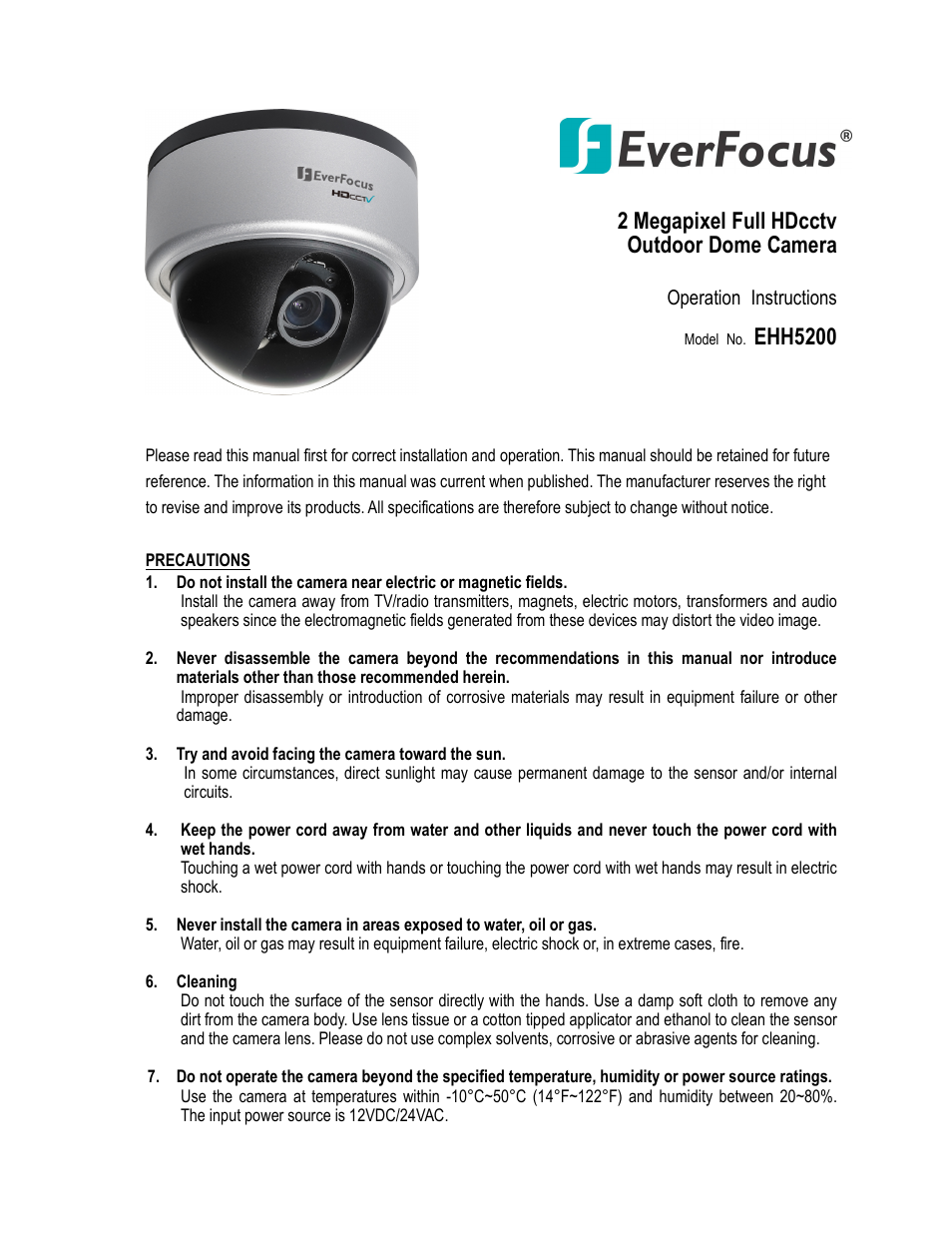 EverFocus EHH5200 User Manual | 25 pages