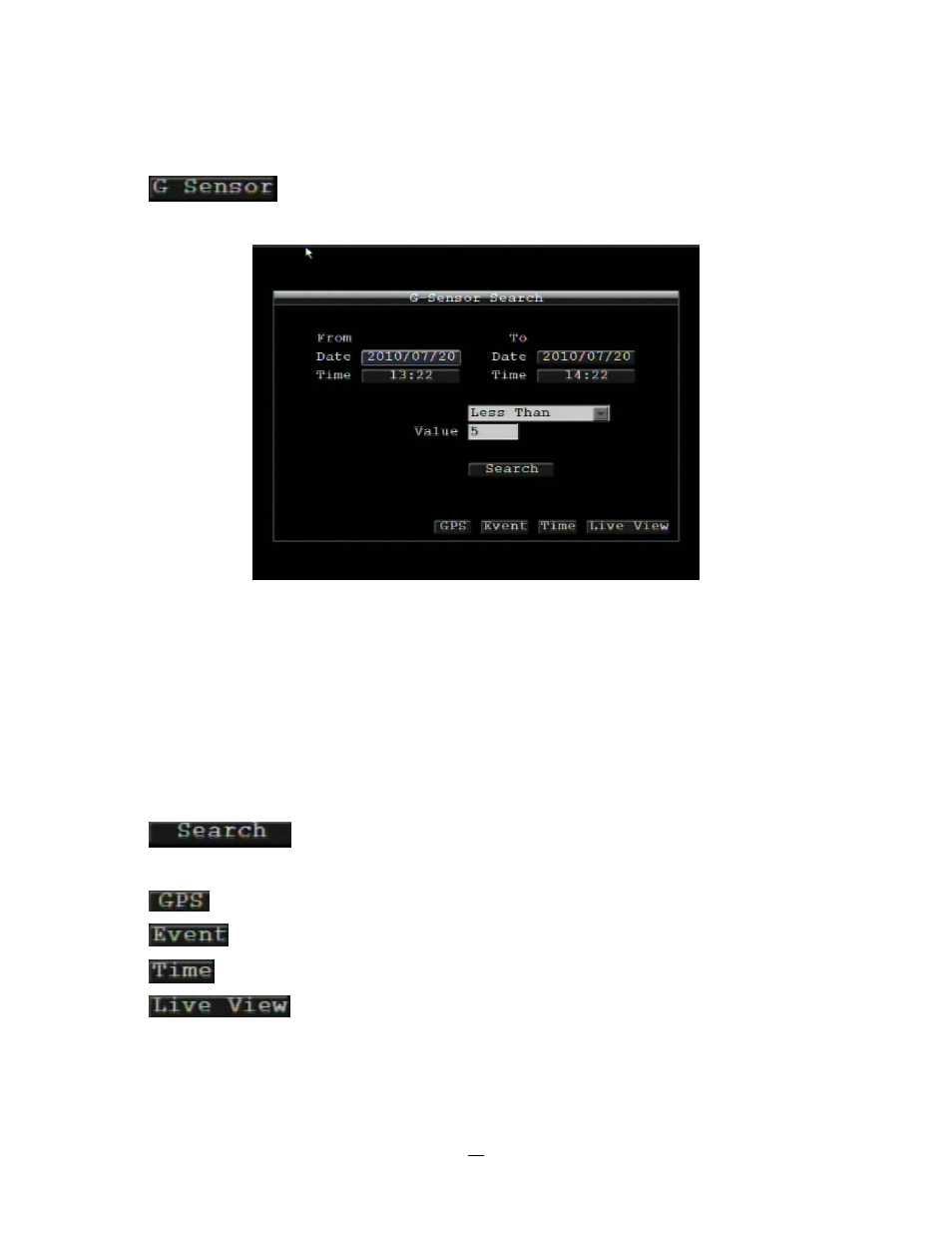 2 g sensor search, G sensor search | EverFocus EMV1200 User Manual | Page 38 / 137