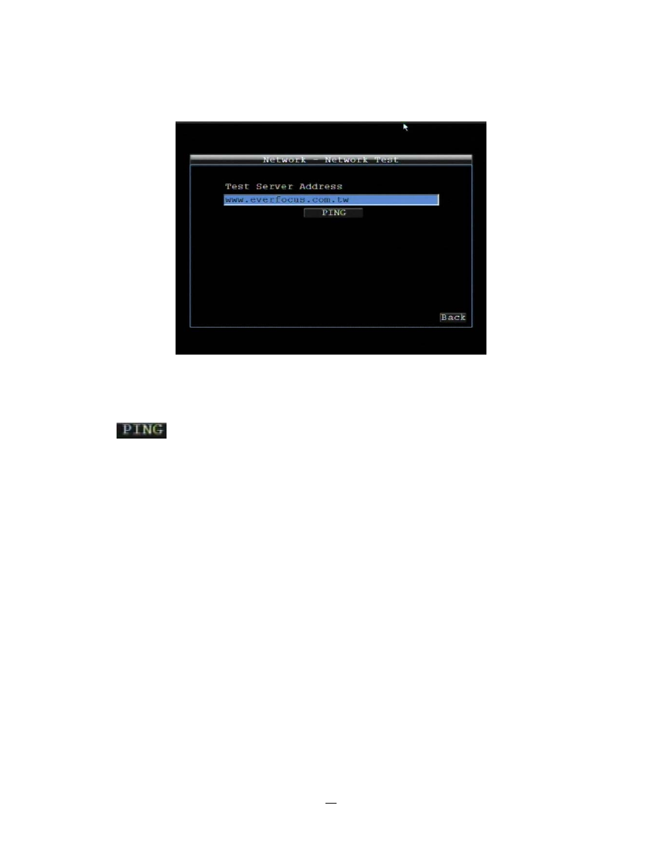 8 network test, Network test | EverFocus EMV1200 User Manual | Page 86 / 137