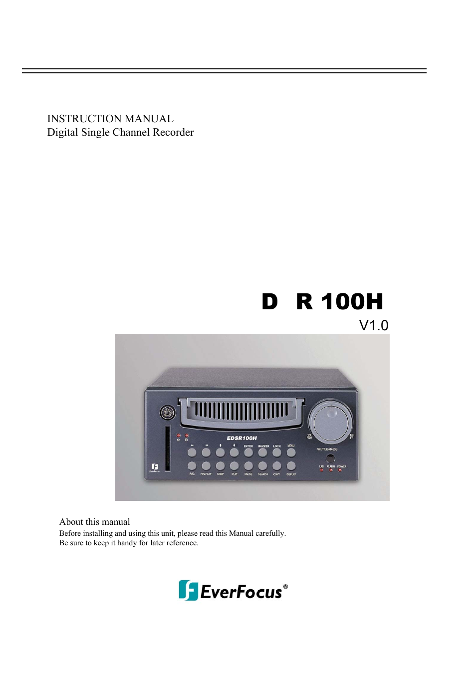 EverFocus DVR-100H User Manual | 55 pages