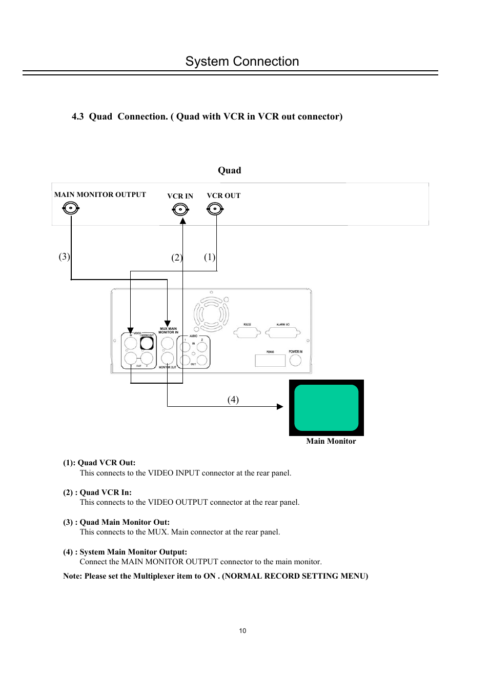 System connection | EverFocus DVR-100H User Manual | Page 16 / 55