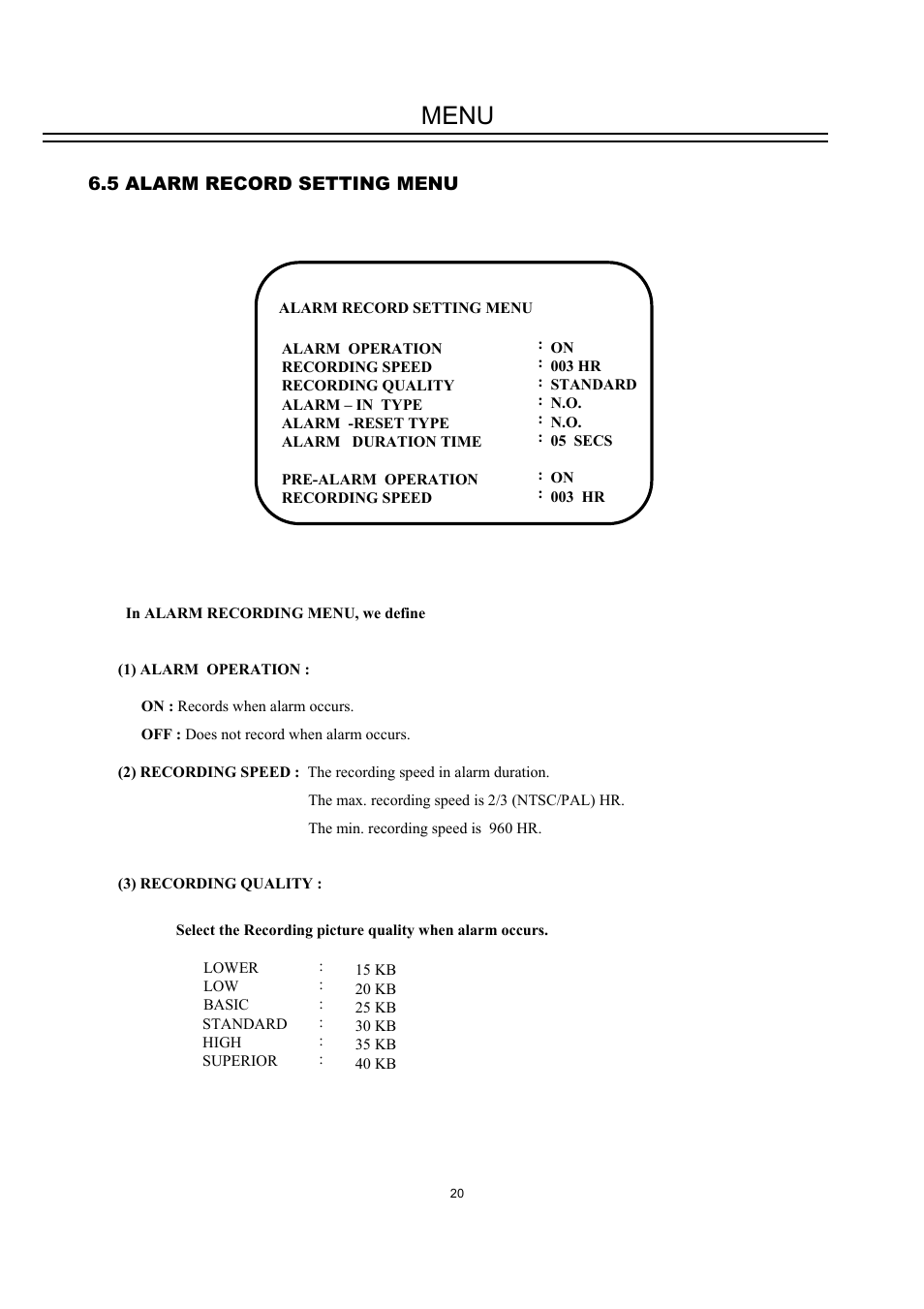 Menu | EverFocus DVR-100H User Manual | Page 26 / 55