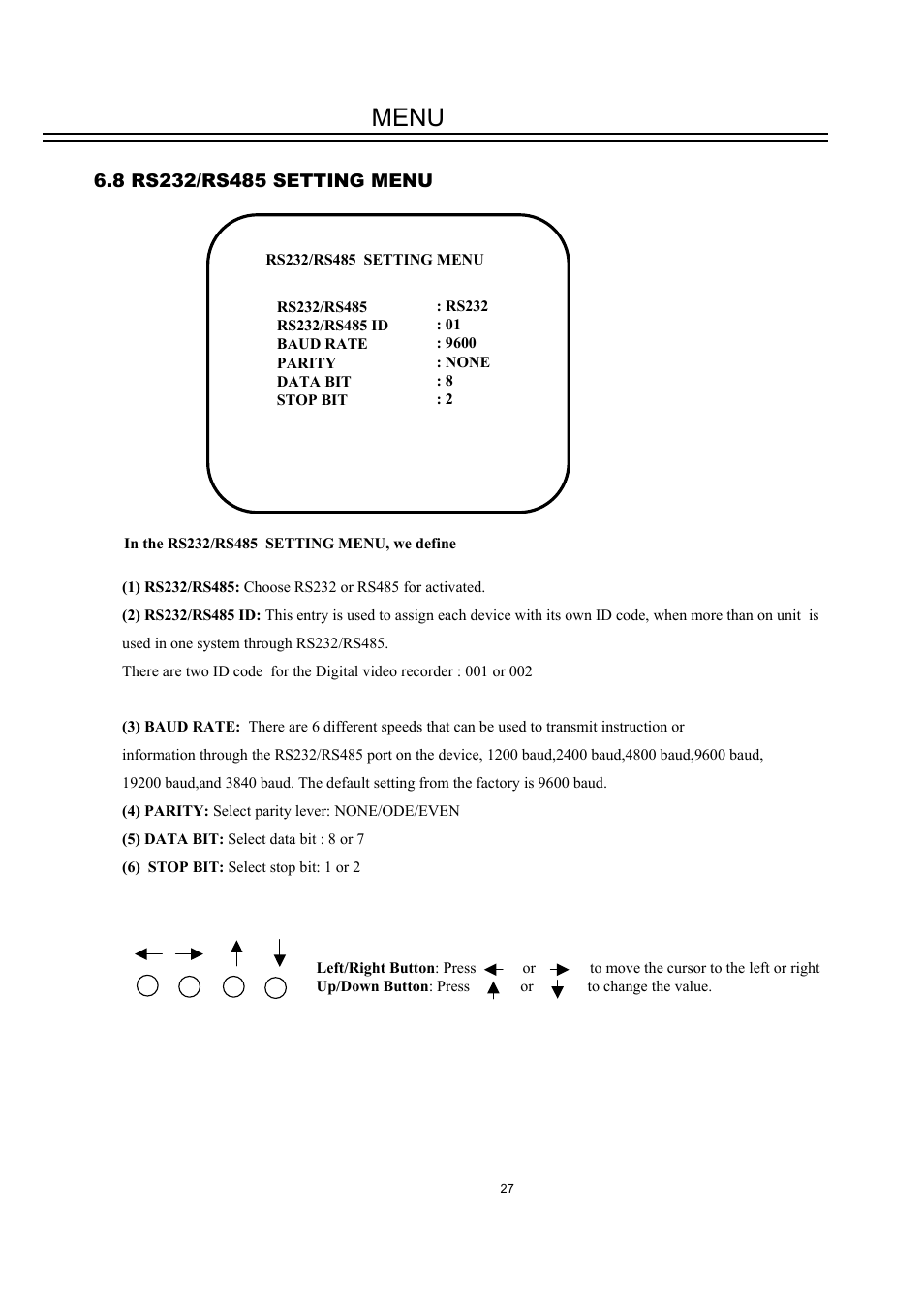 Menu | EverFocus DVR-100H User Manual | Page 33 / 55