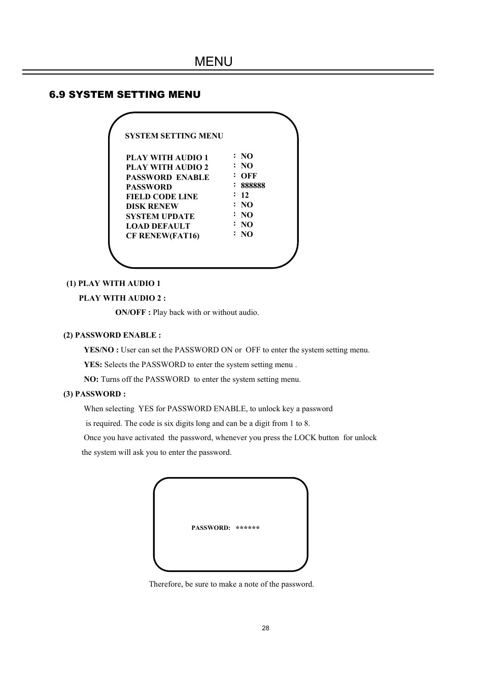 Menu | EverFocus DVR-100H User Manual | Page 34 / 55