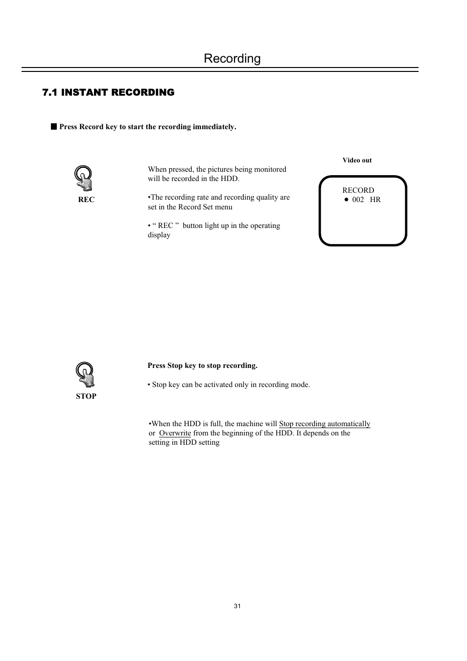 Recording | EverFocus DVR-100H User Manual | Page 37 / 55