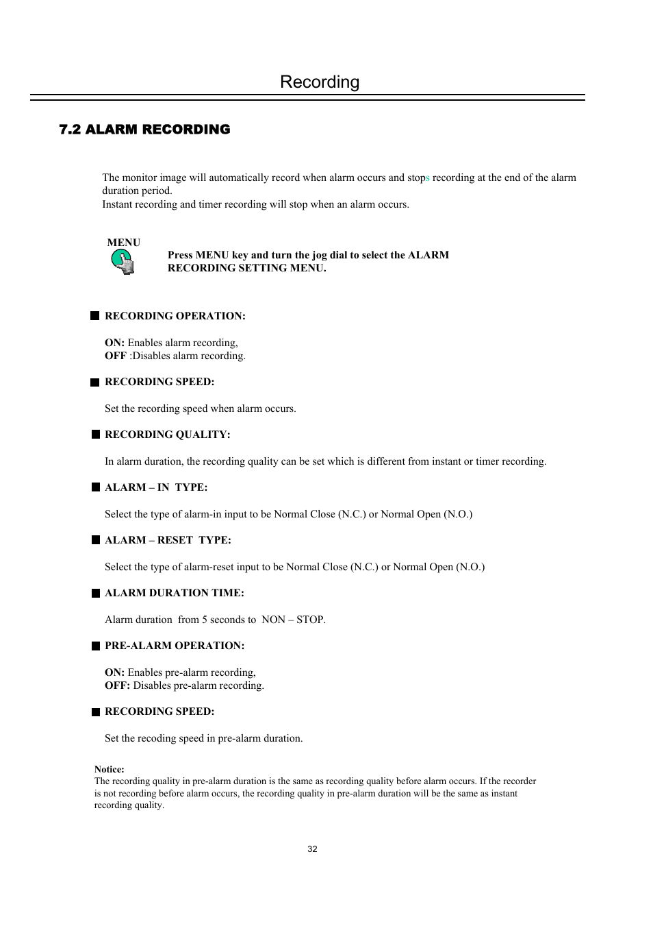 Recording | EverFocus DVR-100H User Manual | Page 38 / 55