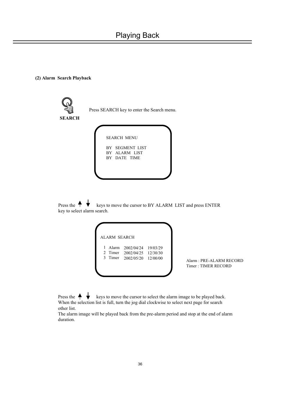 Playing back | EverFocus DVR-100H User Manual | Page 42 / 55