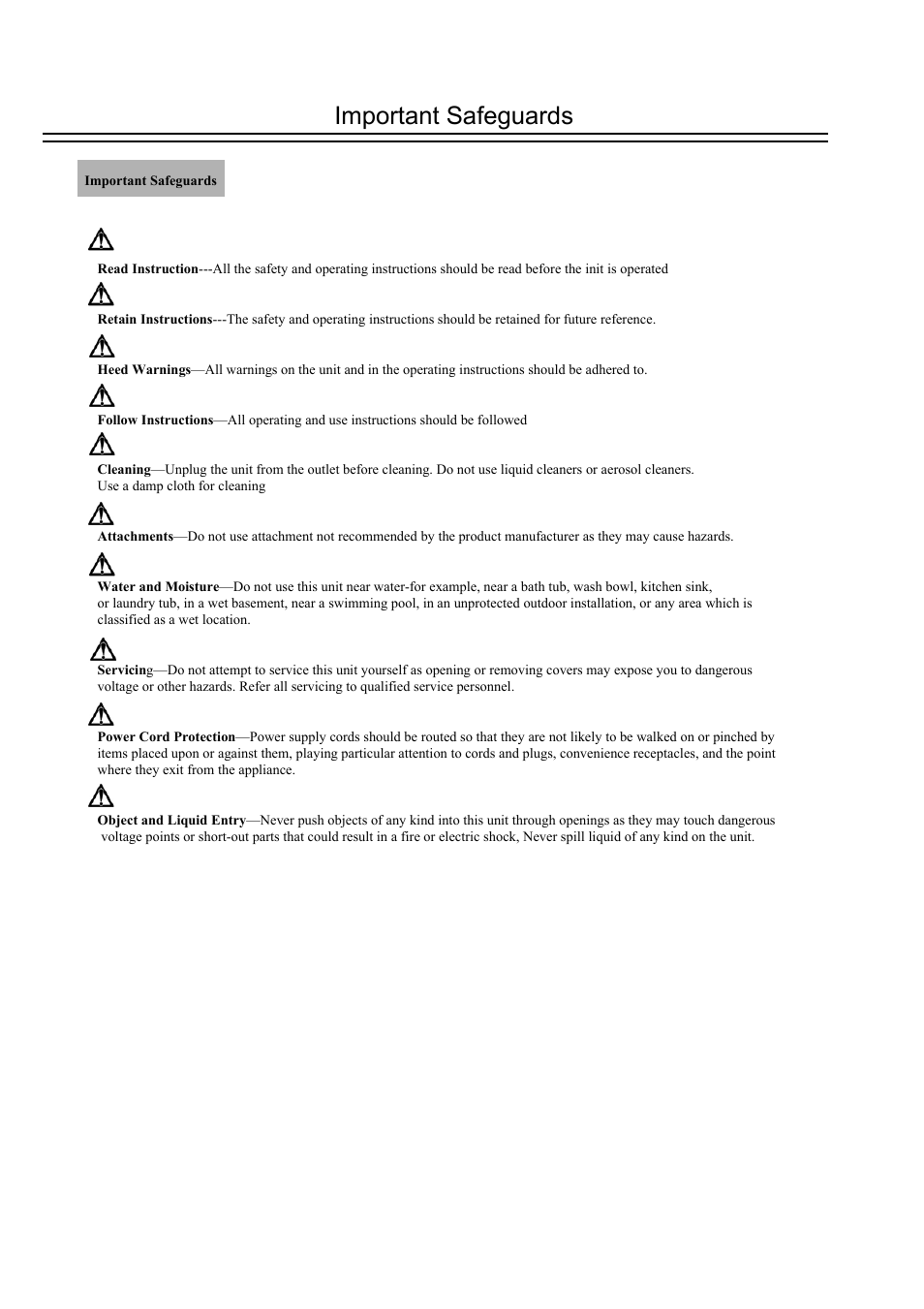 Important safeguards | EverFocus DVR-100H User Manual | Page 5 / 55