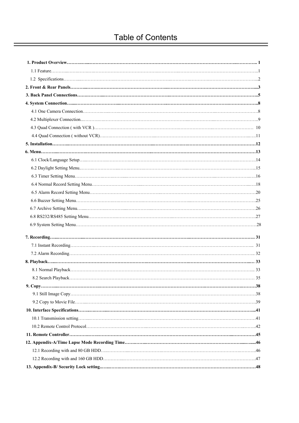 EverFocus DVR-100H User Manual | Page 6 / 55