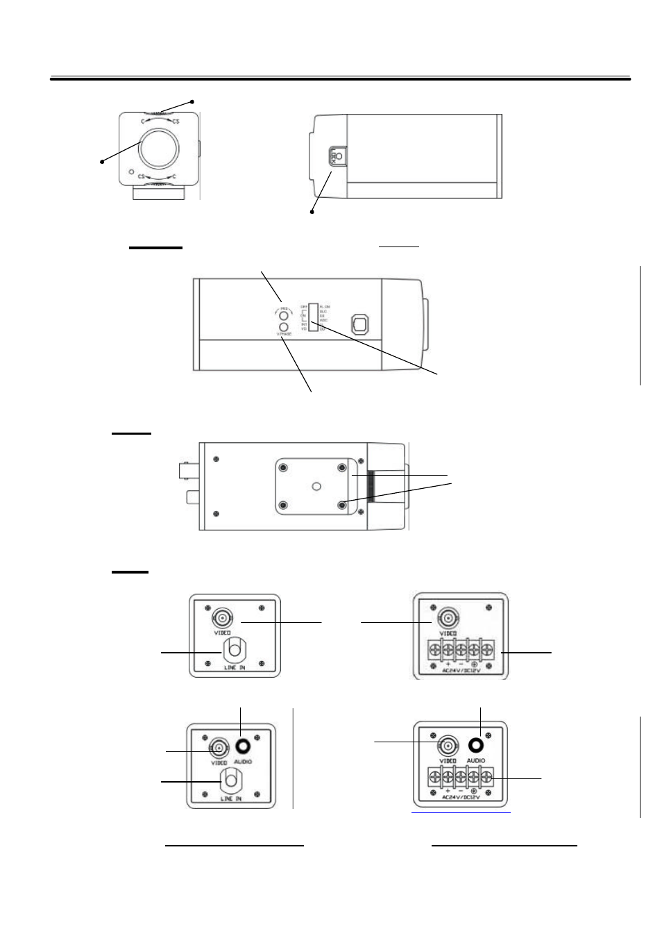 Major parts names and their functions, Side top rear, Rear | Front, Side | EverFocus EQ350HQ User Manual | Page 7 / 12
