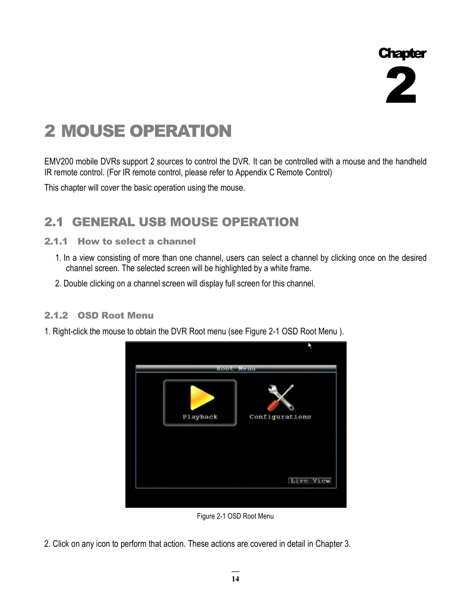 2mouse operation, Chapter | EverFocus EMV200 User Manual | Page 21 / 102