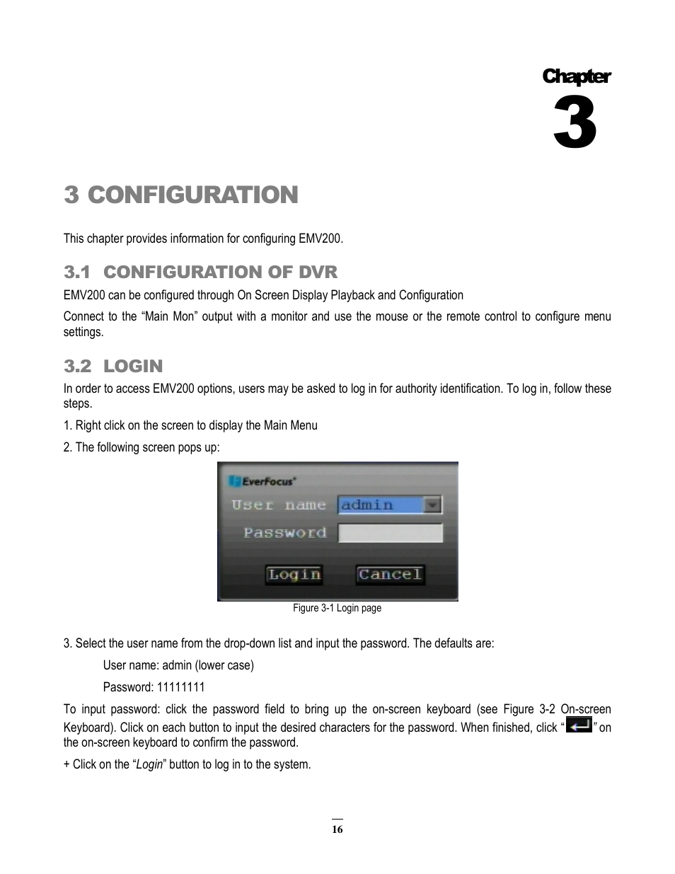 3configuration, Chapter | EverFocus EMV200 User Manual | Page 23 / 102