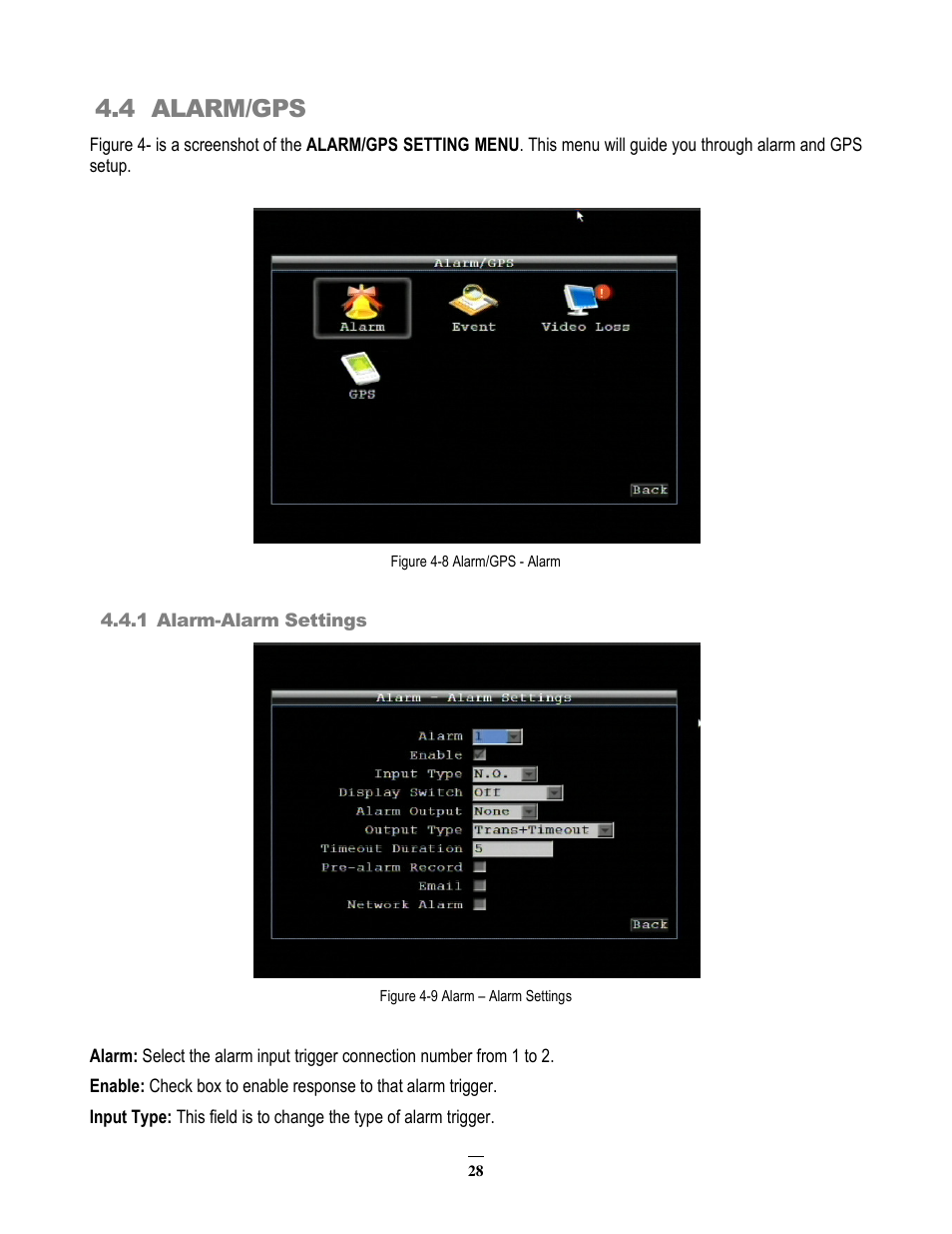 4 alarm/gps | EverFocus EMV200 User Manual | Page 35 / 102