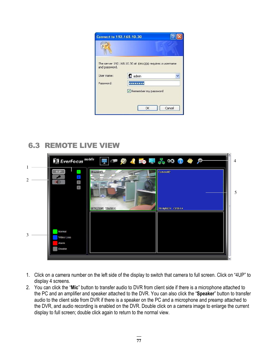 3 remote live view | EverFocus EMV200 User Manual | Page 84 / 102
