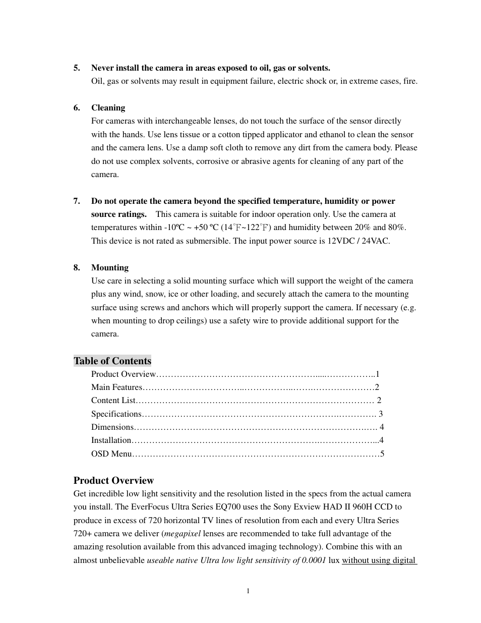 EverFocus EQ700 User Manual | Page 2 / 8