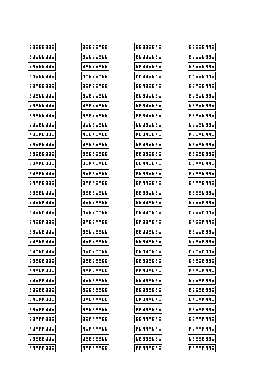 Switch address 1, Switch address 13, Switch address 33 | Switch address 65, Switch address 77, Switch address 97, 127 switch address | EverFocus SPEEDDOME EPTZ3000 User Manual | Page 16 / 43