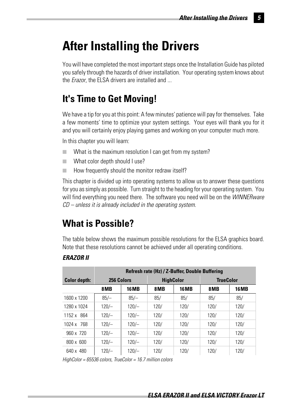 After installing the drivers, It's time to get moving, What is possible | It's time to get moving! what is possible | ELSA Erazor II User Manual | Page 11 / 42