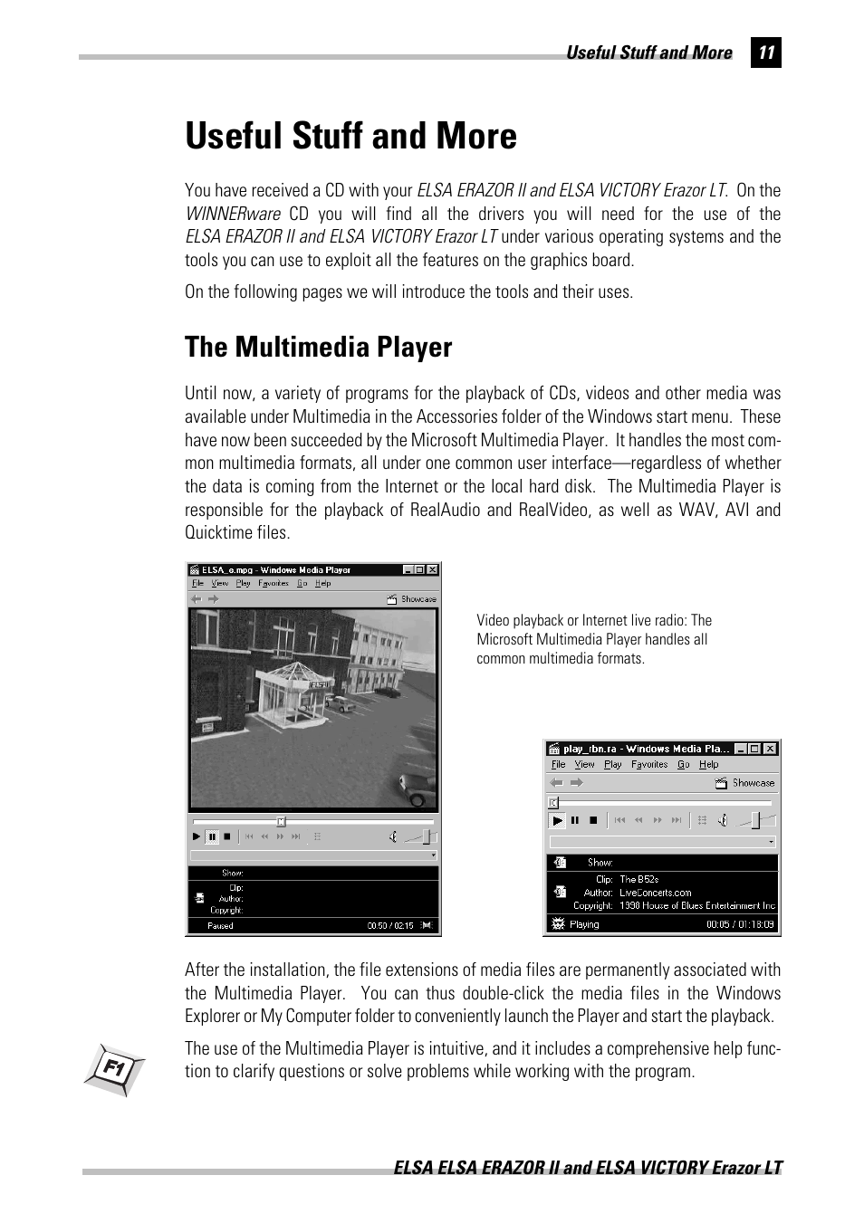 Useful stuff and more, The multimedia player | ELSA Erazor II User Manual | Page 17 / 42