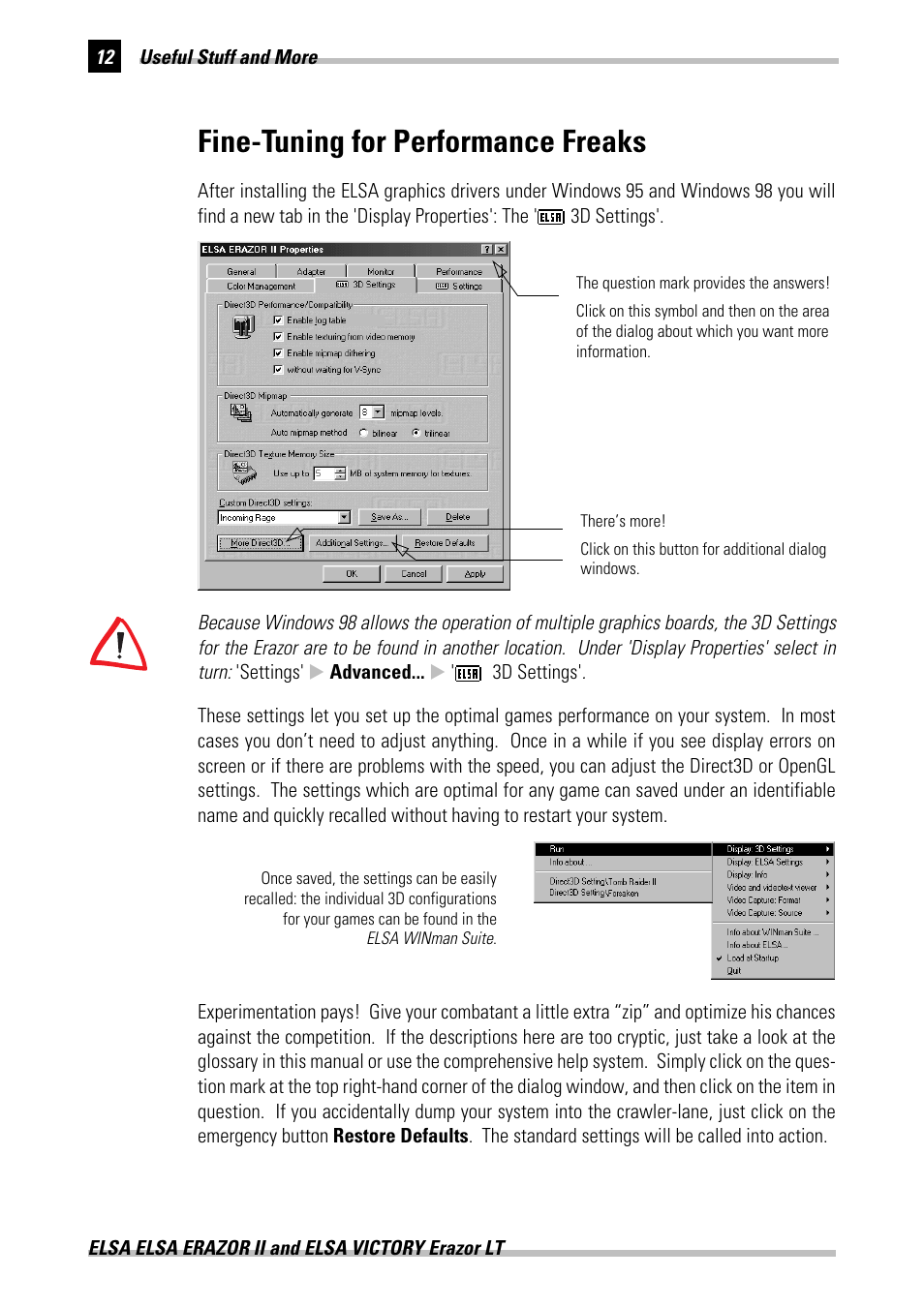 Fine-tuning for performance freaks | ELSA Erazor II User Manual | Page 18 / 42