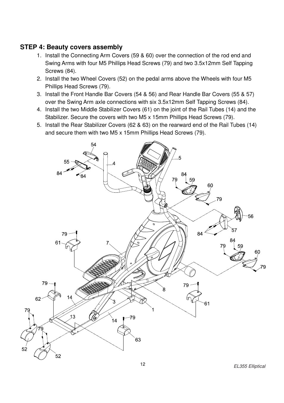 Step 4: beauty covers assembly | ESPRIT EL355 User Manual | Page 13 / 21
