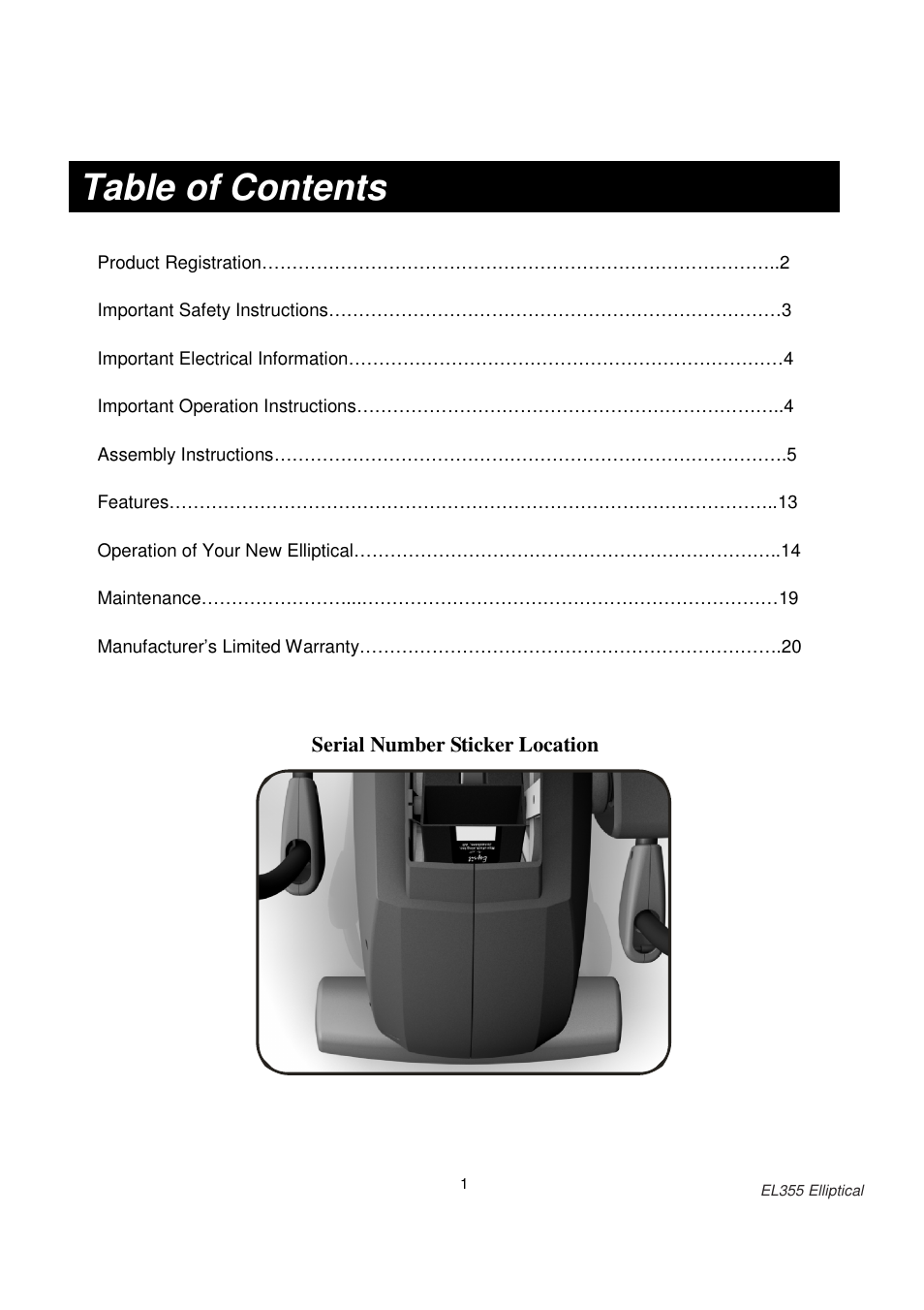 ESPRIT EL355 User Manual | Page 2 / 21