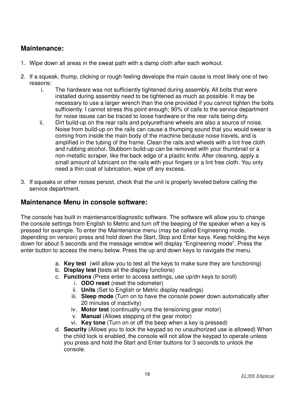 ESPRIT EL355 User Manual | Page 20 / 21