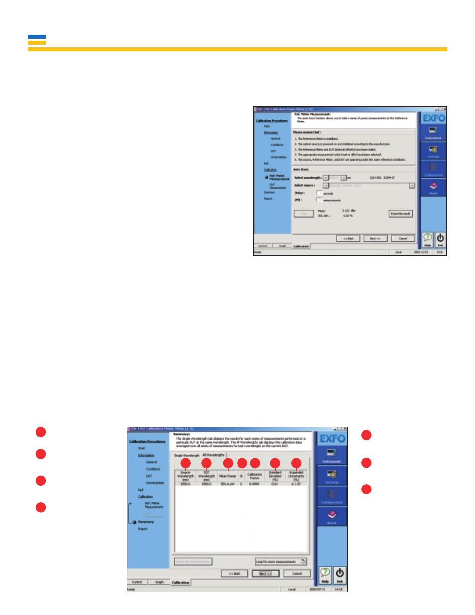 Calibration mode, Iqs-1500, The iqs-1500’s summary window | EXFO Photonic Solutions Div. IQS-1500 User Manual | Page 3 / 4