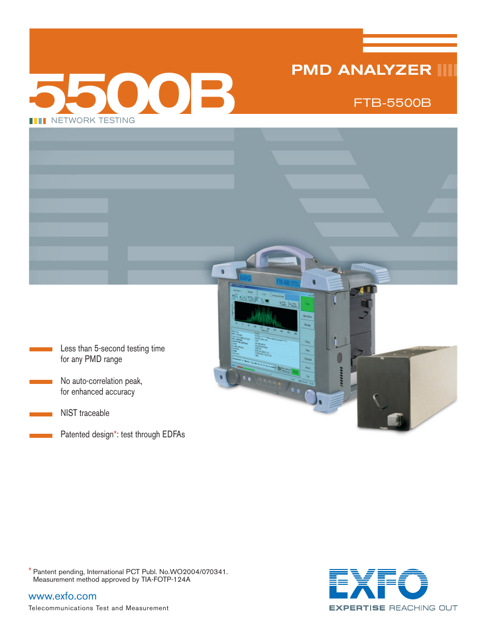 EXFO Photonic Solutions Div. PMD Analyzer 5500B User Manual | 4 pages