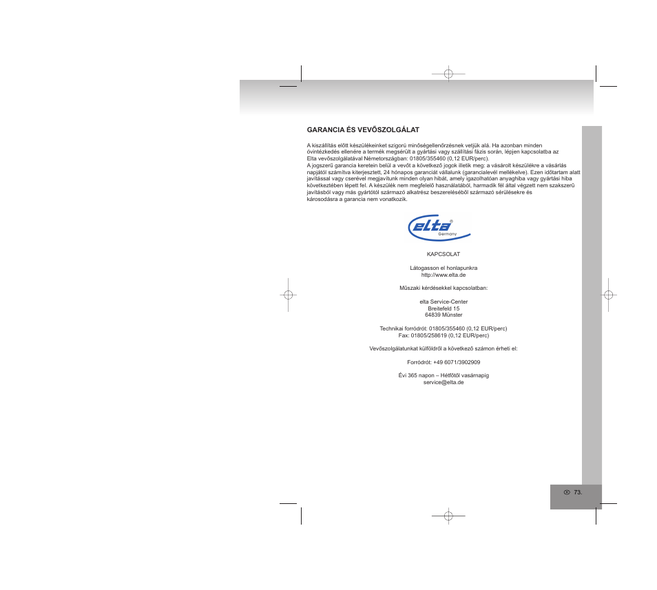 Elta 6740 User Manual | Page 73 / 254