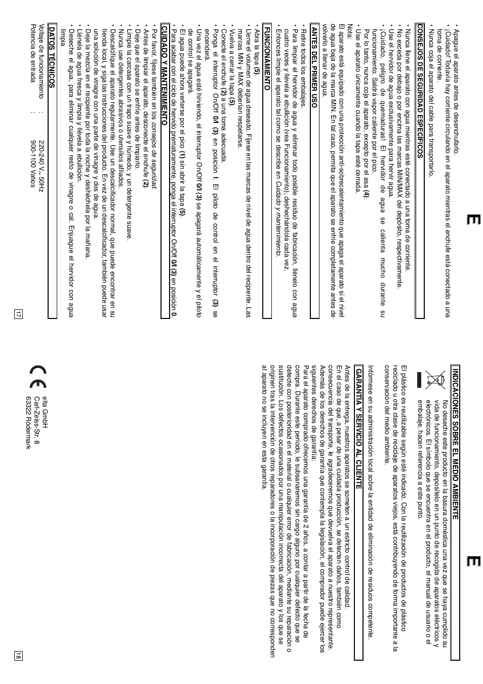 Elta Water Kettle User Manual | Page 10 / 16