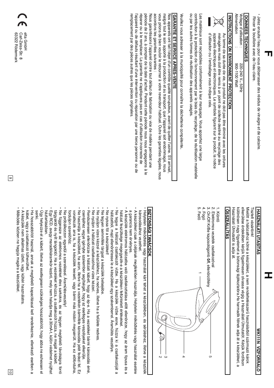 Hf f | Elta Water Kettle User Manual | Page 6 / 16