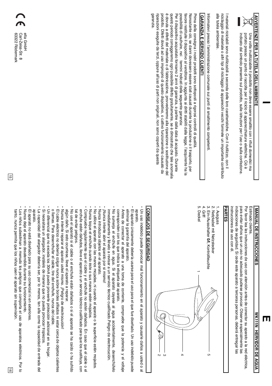 Ie e | Elta Water Kettle User Manual | Page 9 / 16