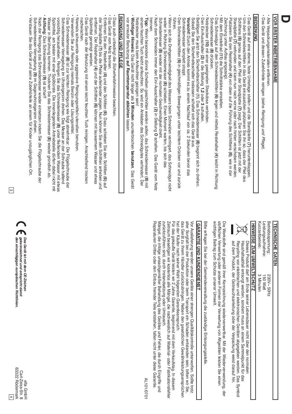 Elta AL101 User Manual | Page 3 / 21