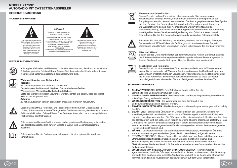 7173n2 im p002,03_d.pdf | Elta 7173N2 User Manual | Page 2 / 71