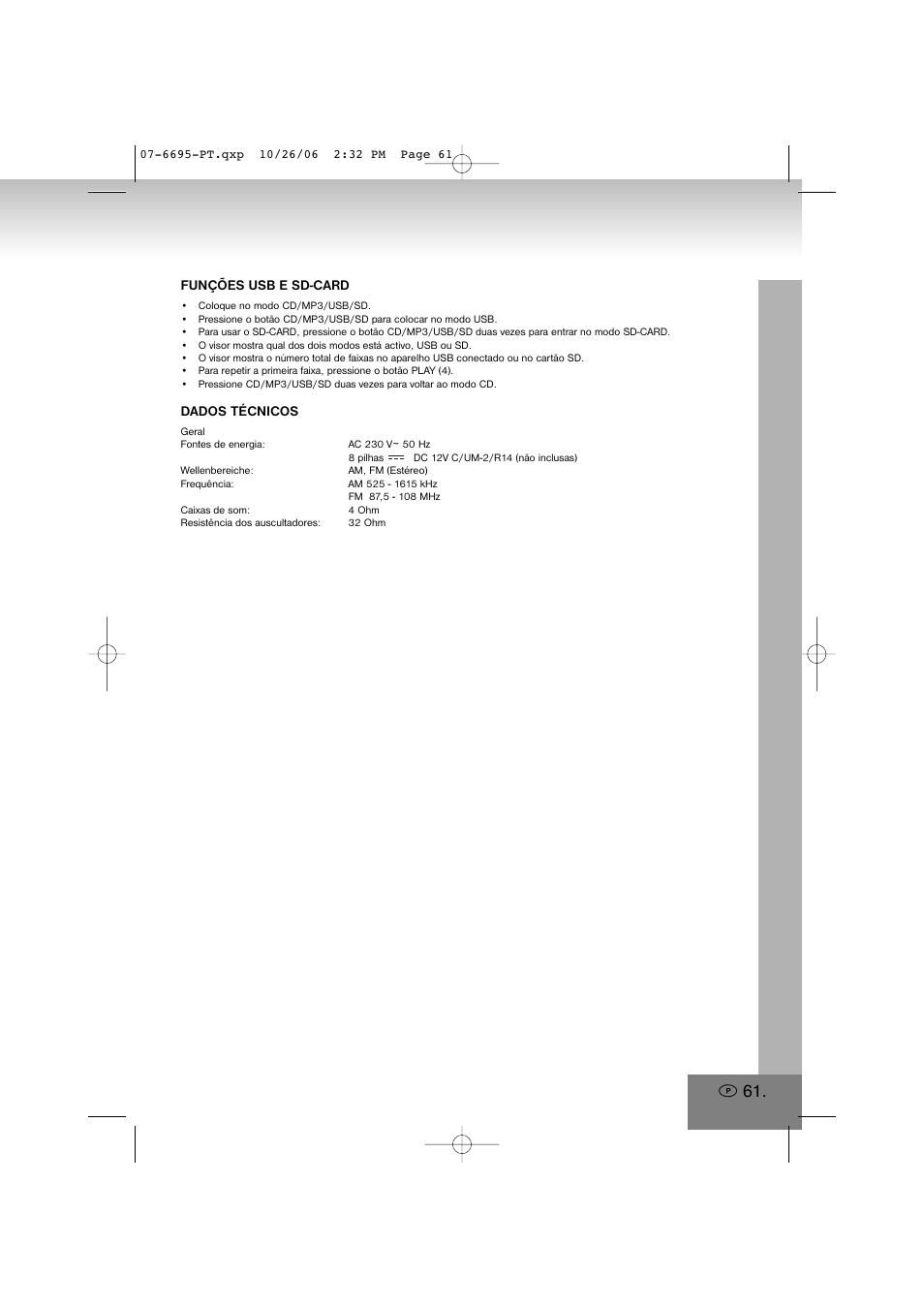 Elta 6695 User Manual | Page 61 / 101