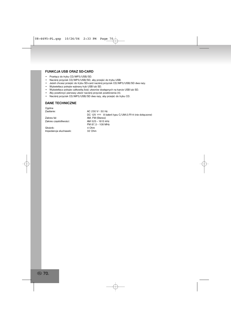 Elta 6695 User Manual | Page 70 / 101
