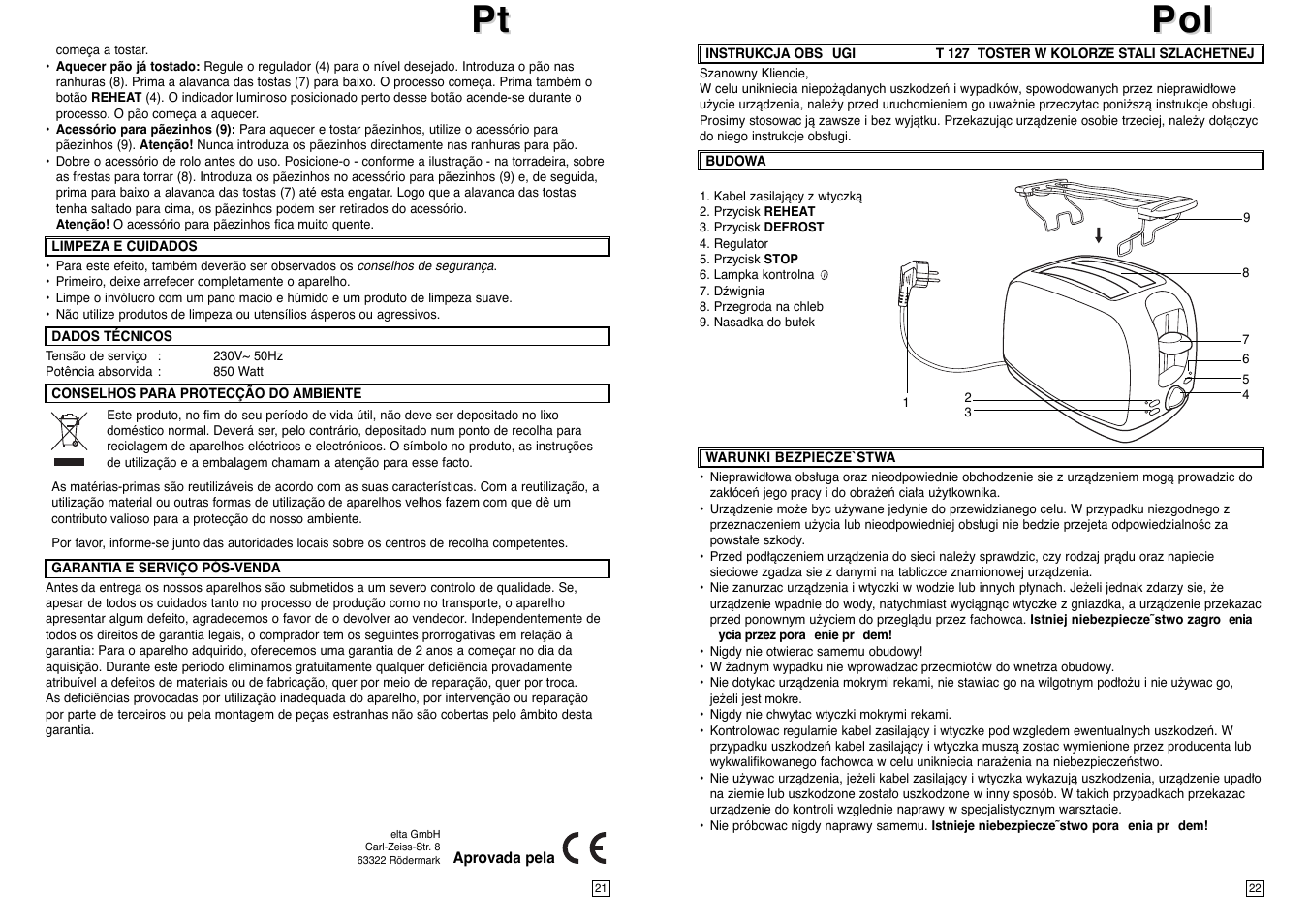 Elta T127 User Manual | Page 12 / 18
