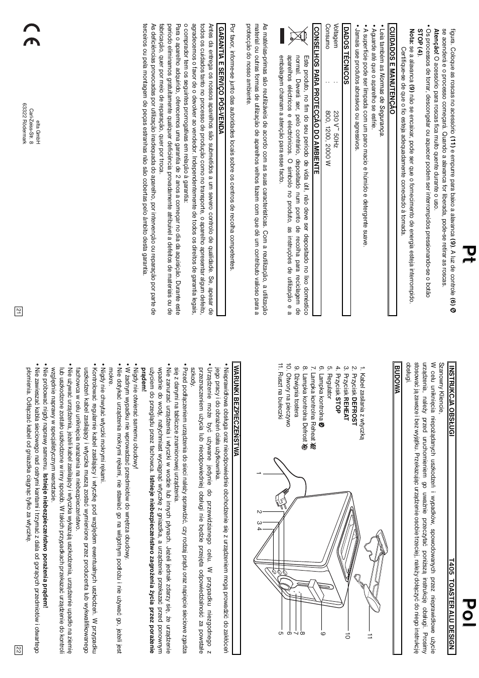 Pt p p ol ol | Elta T405 User Manual | Page 12 / 22