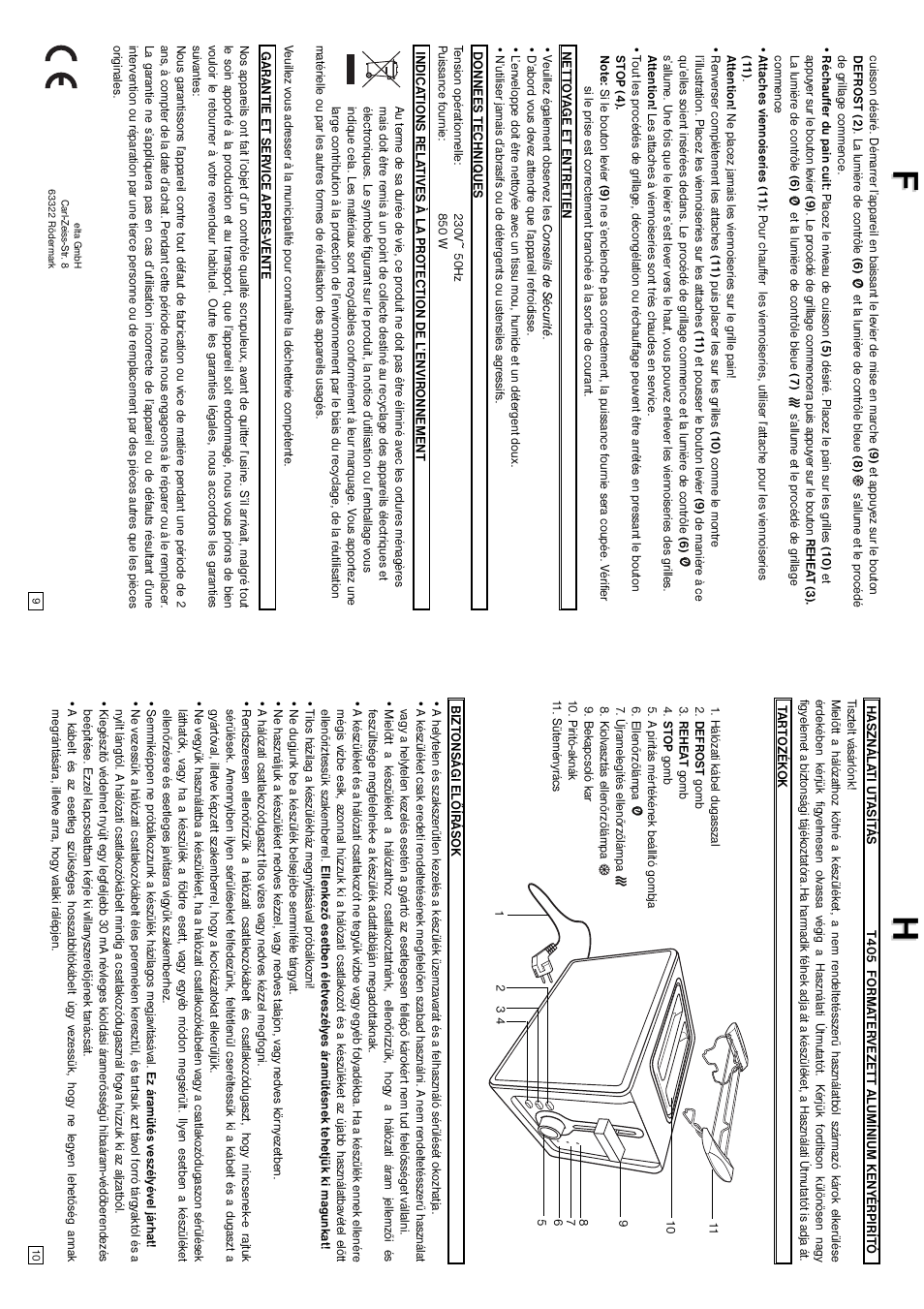 Hf f | Elta T405 User Manual | Page 6 / 22