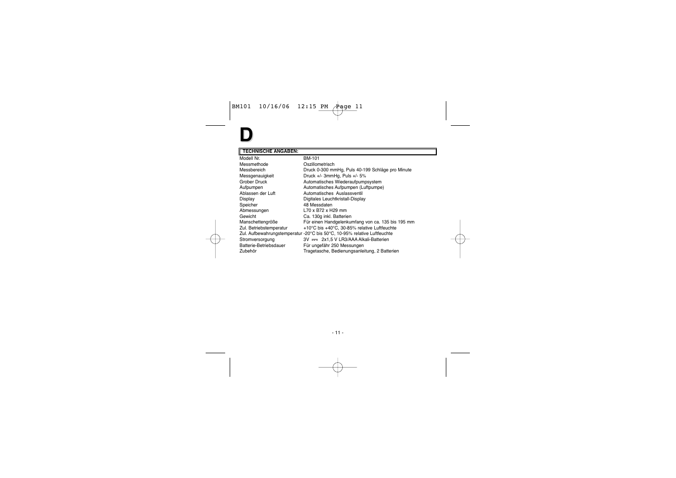 Elta BM-101 User Manual | Page 11 / 133