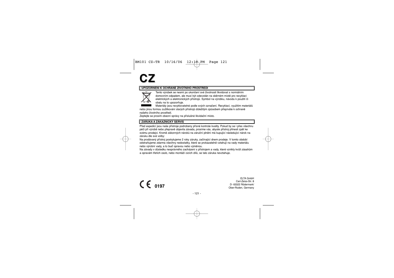 Elta BM-101 User Manual | Page 121 / 133