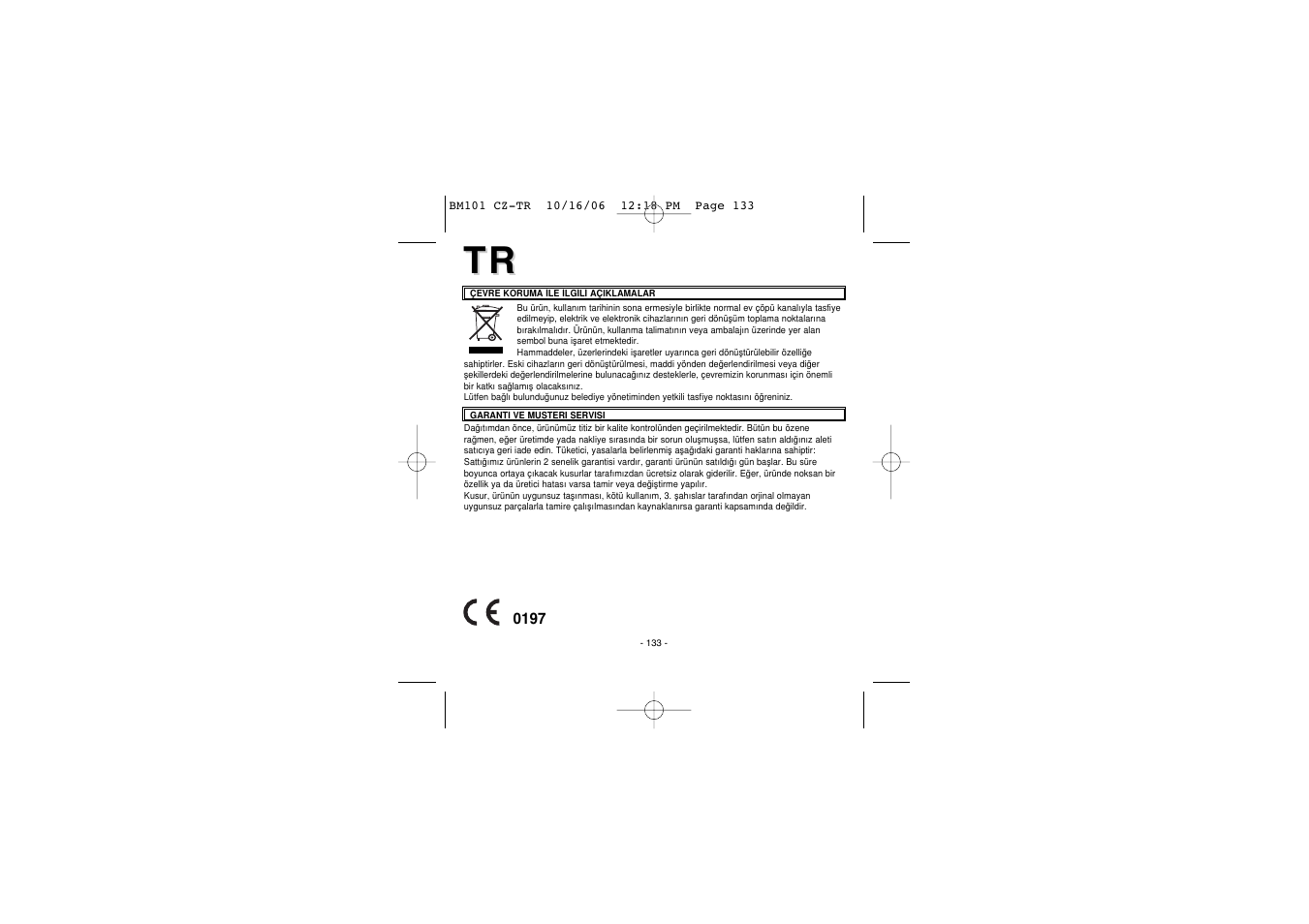 Elta BM-101 User Manual | Page 133 / 133