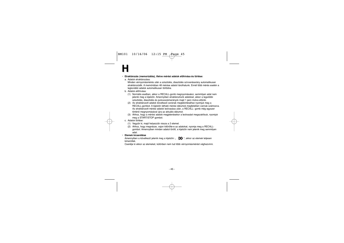 Elta BM-101 User Manual | Page 45 / 133