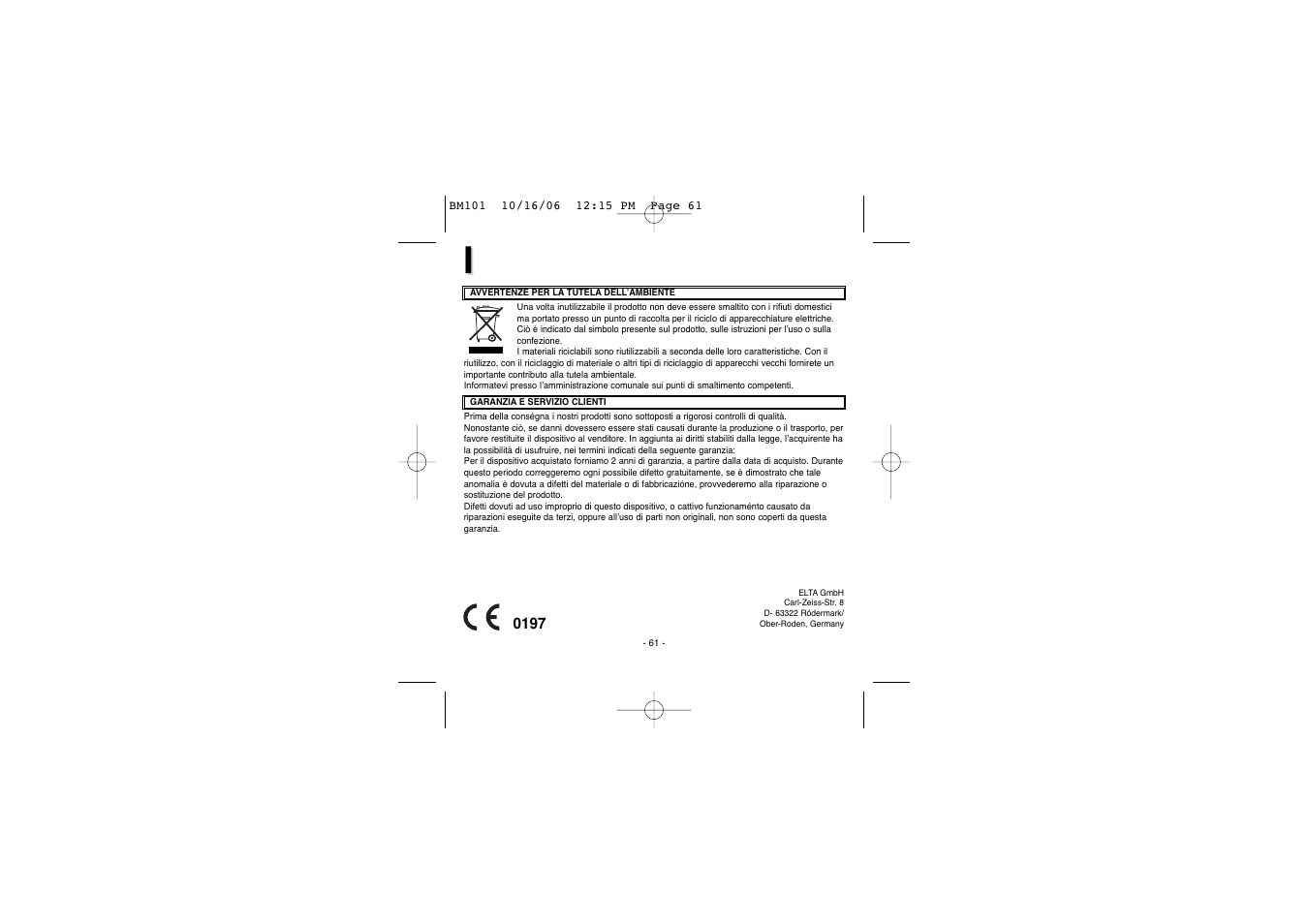 Elta BM-101 User Manual | Page 61 / 133