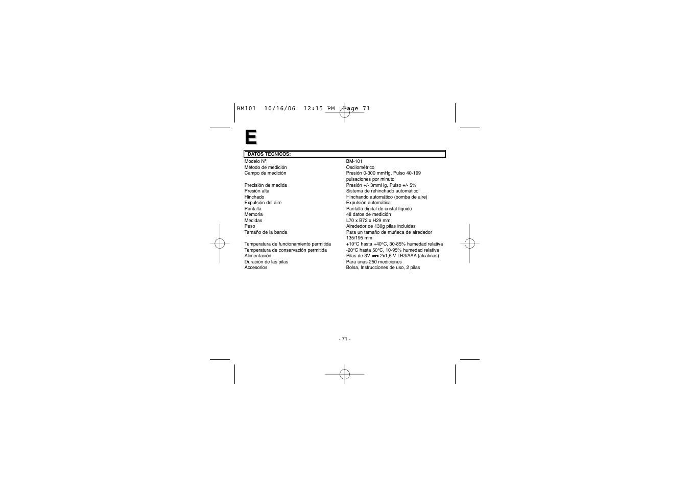 Elta BM-101 User Manual | Page 71 / 133