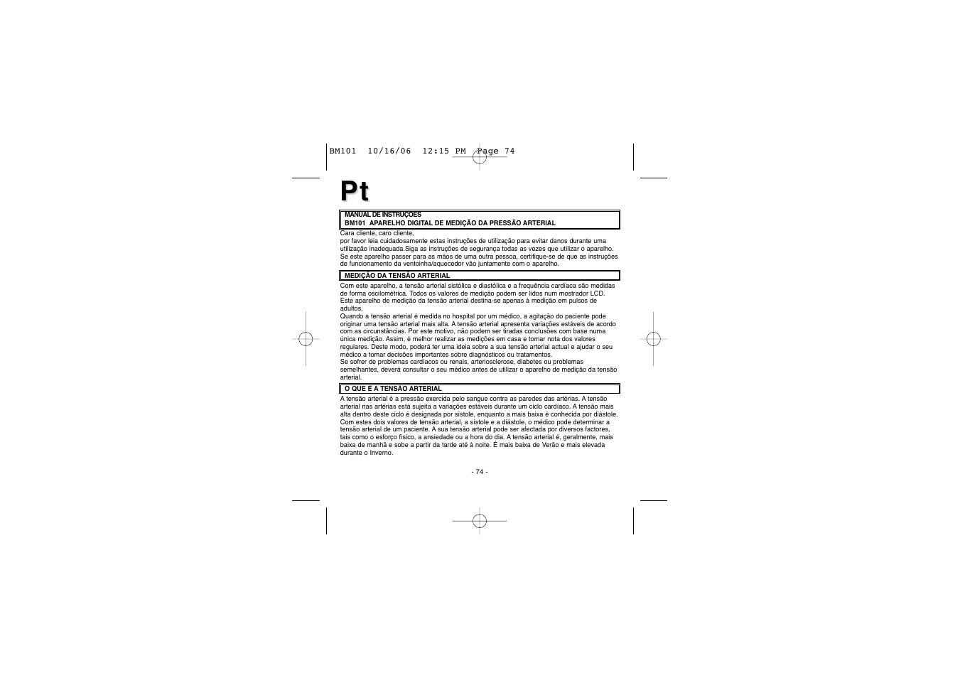 Elta BM-101 User Manual | Page 74 / 133