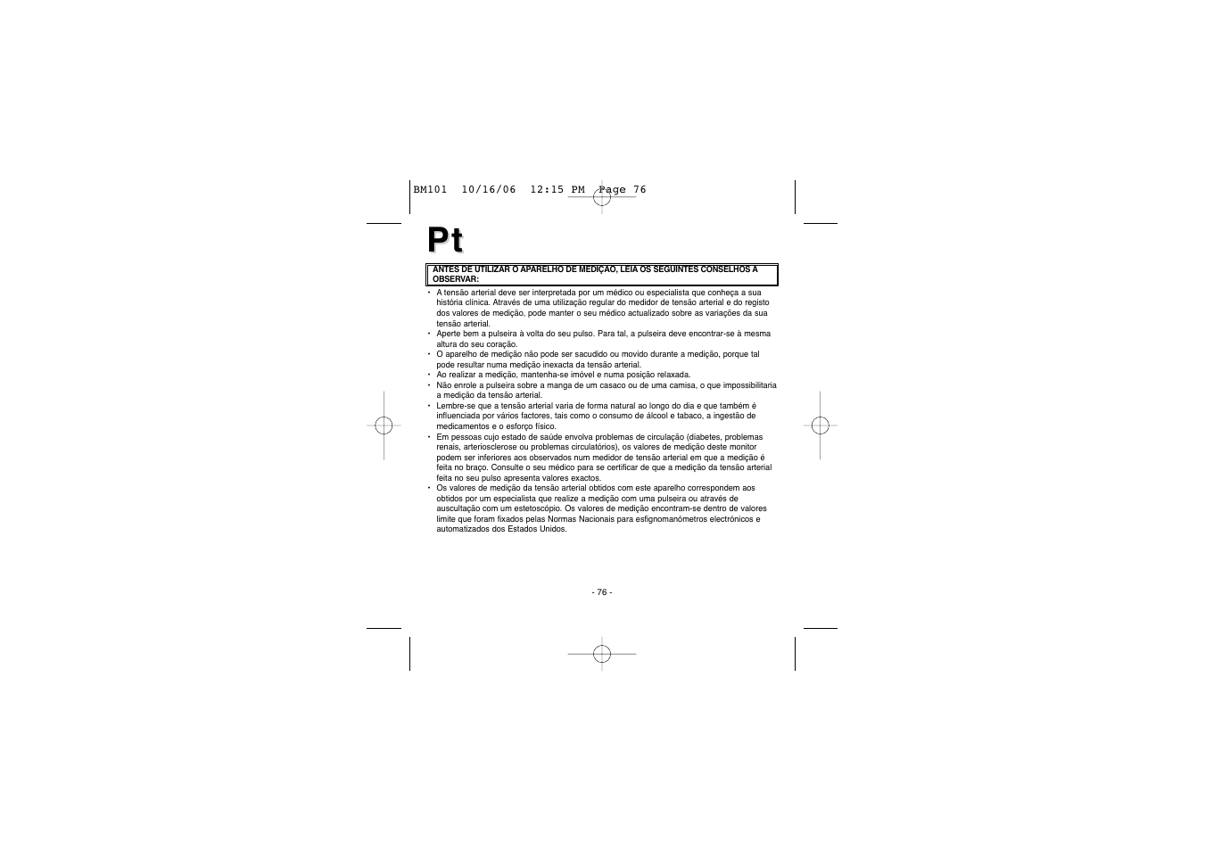 Elta BM-101 User Manual | Page 76 / 133